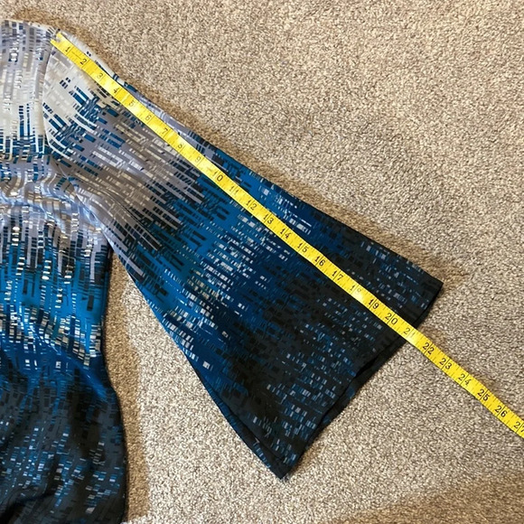 Alfani Wide Sleeve Blouson Abstract Print Embellished Blouse 16 - Picture 16 of 16